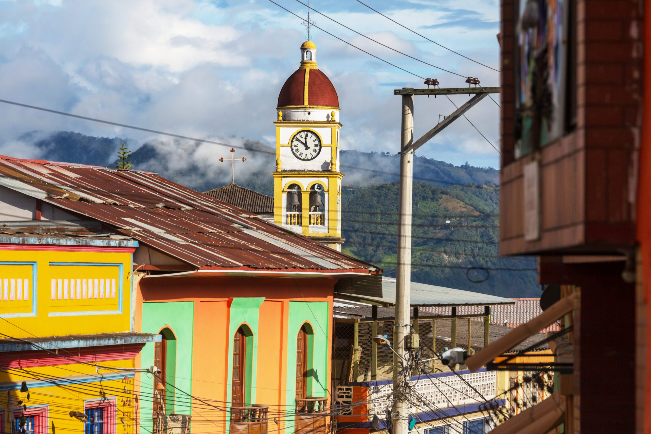 Traditional colonial architecture in Colombia, South America